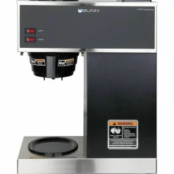 Bunn VPR 12-Cup Commercial Pourover Coffee Brewer With 2 Glass Decanters, Black/Stainless Steel