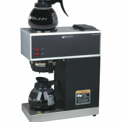 Bunn VPR 12-Cup Commercial Pourover Coffee Brewer With 2 Glass Decanters, Black/Stainless Steel