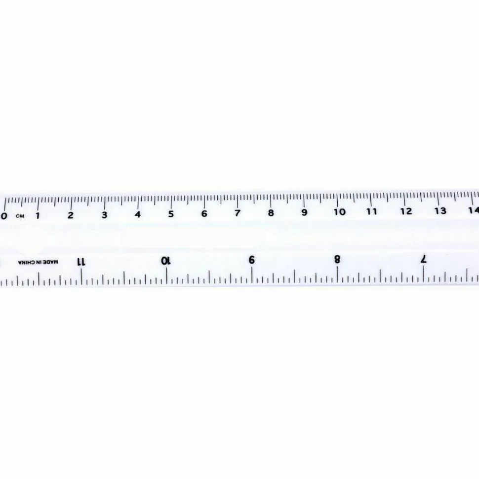 Business Source 12" Ruler - 12" Length x 1.3" Width - 1/16 Graduations - Metric, Imperial Measuring System - Plastic - White - 1 Each