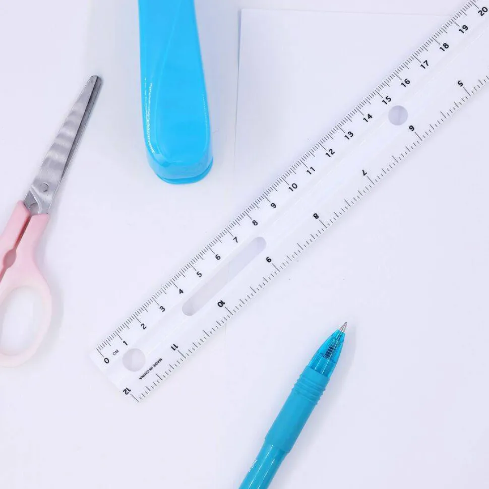 Business Source 12" Ruler - 12" Length x 1.3" Width - 1/16 Graduations - Metric, Imperial Measuring System - Plastic - White - 1 Each