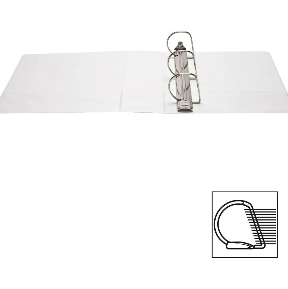 Business Source Basic D-Ring White View Binders - 4" Binder Capacity - D-Ring Fastener(s) - Polypropylene - White - 1.75 lb - 1 / Each