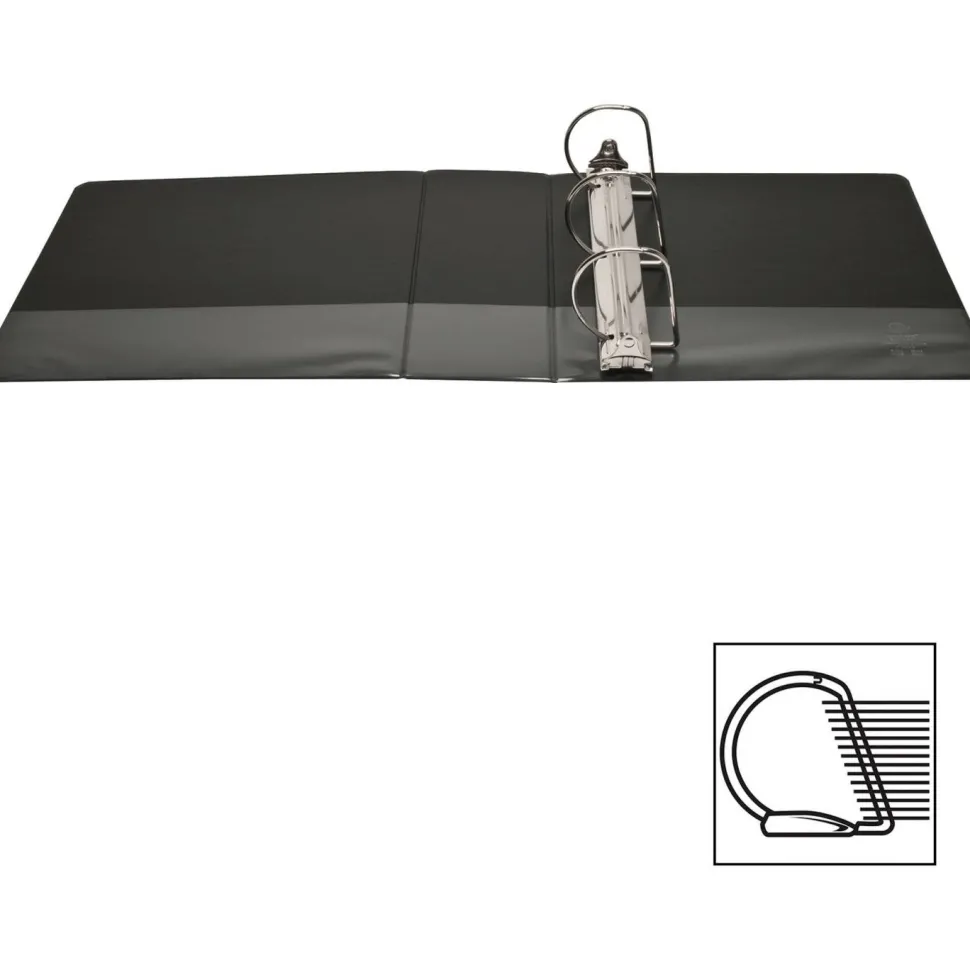 Business Source Basic D-Ring View Binders - 4" Binder Capacity - Letter - 8 1/2" x 11" Sheet Size - D-Ring Fastener(s) - Polypropylene - Black - 1 / Each