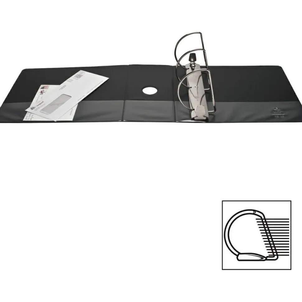 Business Source Basic View 3-Ring Binder, 5" D Rings, Black