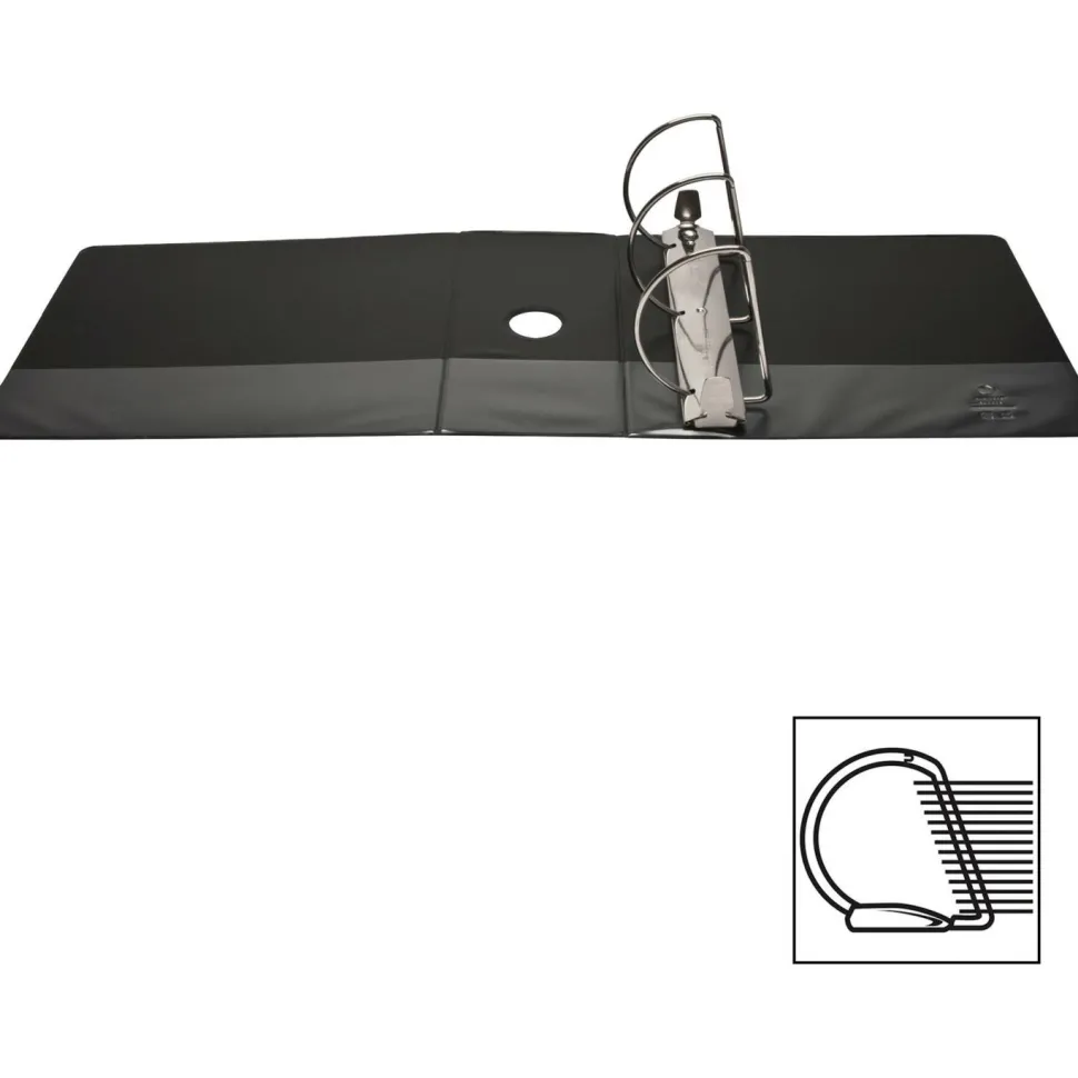 Business Source Basic View 3-Ring Binder, 5" D Rings, Black