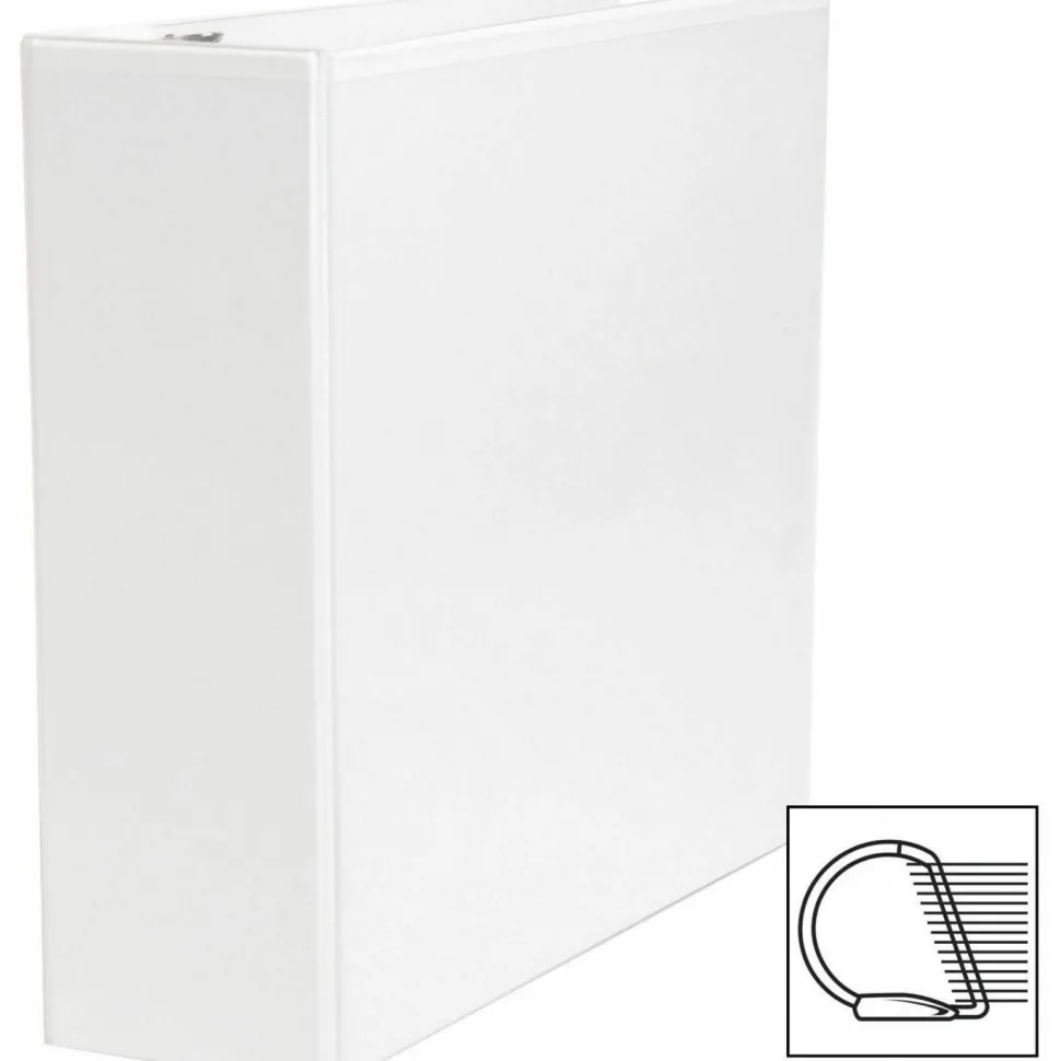 Business Source Basic View 3-Ring Binder, 3" D-Rings, White