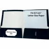 Business Source Letter Pocket Folder - 8 1/2" x 11" - 100 Sheets Capacity - Card Paper - Navy - Durable, Laminated, Die-cut - 25/Box - 44430