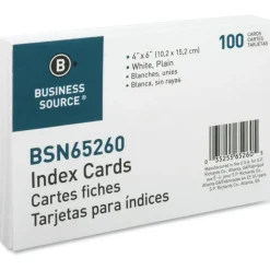 Business Source Plain Index Cards - 6