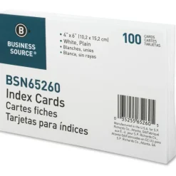 Business Source Plain Index Cards - 6