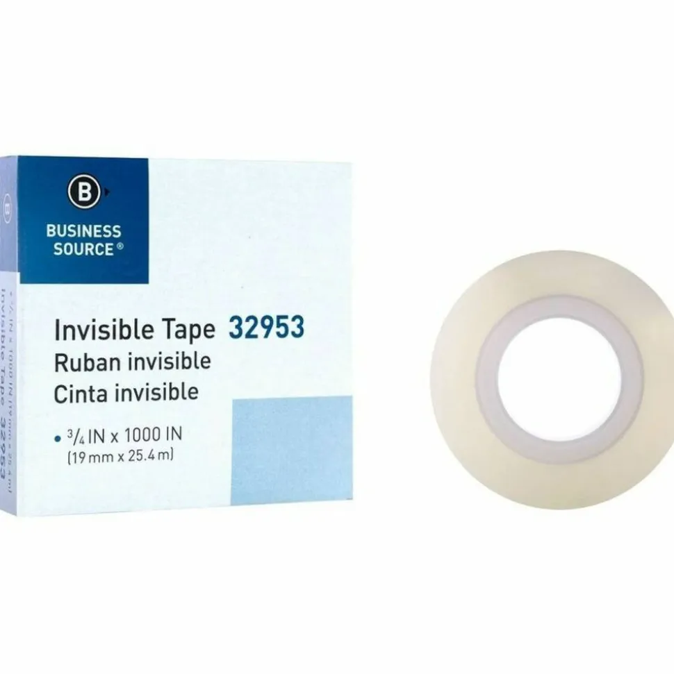 Business Source Premium Invisible Tape Value Pack - 27.78 yd x 0.75"- 1" Core - Clear - - 32953