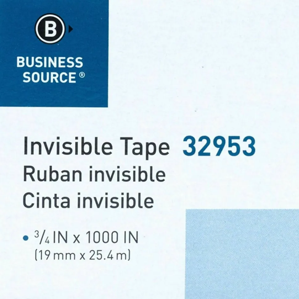 Business Source Premium Invisible Tape Value Pack - 27.78 yd x 0.75"- 1" Core - Clear - - 32953