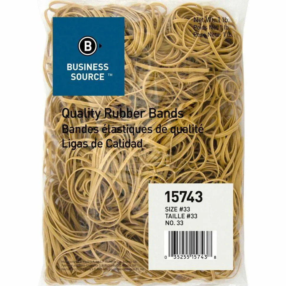 Business Source Quality Rubber Bands - Size: #33 - 3.5" Length x 0.1" Width - Sustainable - Rubber - Crepe - 600 / Pack