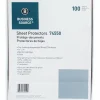 Business Source Top-Loading Sheet Protectors, 8-1/2" x 11", 3.3-mil, Clear, Box Of 100 Protectors