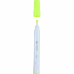 Business Source Value Highlighters, Chisel Point, White Barrel, Yellow Ink, Pack Of 12