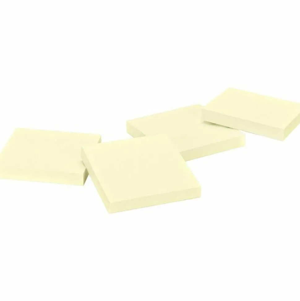 Business Source Yellow Repostionable Adhesive Notes - 3" x 3" - 100 Sheets - Square - Yellow, 24/Pack