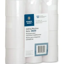 Business Source 150' Adding Machine Rolls - 2 1/4" x 150 ft - Sustainable Forestry Initiative (SFI) - Lint-free - White - 12 / Pack