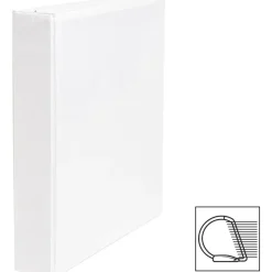 Business Source Basic D-Ring White View Binders, 1 1/2" Ring, 8 1/2" x 11", White