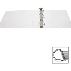 Business Source Basic D-Ring White View Binders, 1 1/2