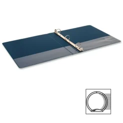 Business Source Basic 3-Ring Binder, Letter-Size, 1" Round Rings, Dark Blue