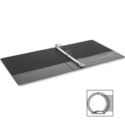 Business Source Basic 3-Ring Binder, 1" Round Rings, Black, 28523