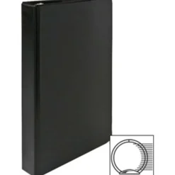 Business Source Basic 3-Ring Binder, 1" Round Rings, Black, 28523