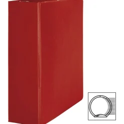 Business Source Basic Round Ring Binders - 3" Binder Capacity - Round Ring Fastener(s) - Vinyl - Red - 1.68 lb - Recycled - 1 / Each
