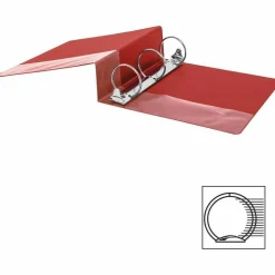 Business Source Basic Round Ring Binders - 3" Binder Capacity - Round Ring Fastener(s) - Vinyl - Red - 1.68 lb - Recycled - 1 / Each
