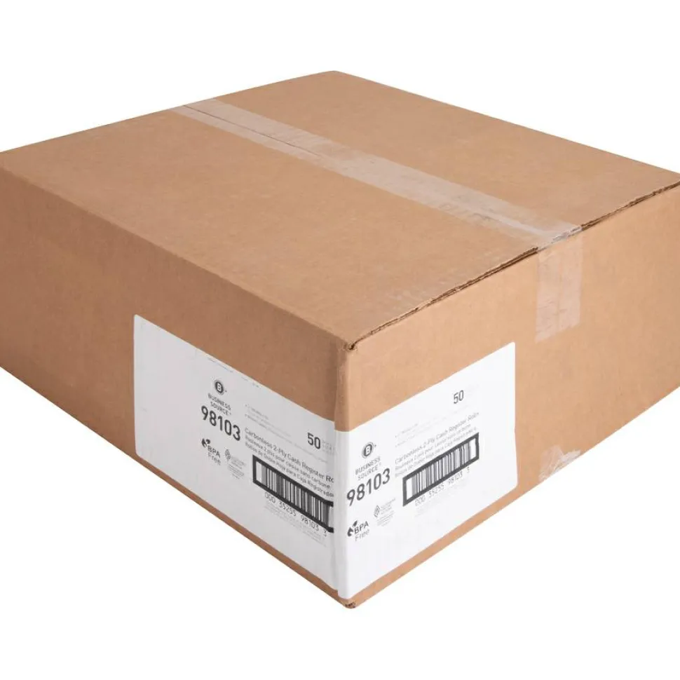 Business Source Carbonless Paper, 3" x 90', Carton Of 50 Rolls