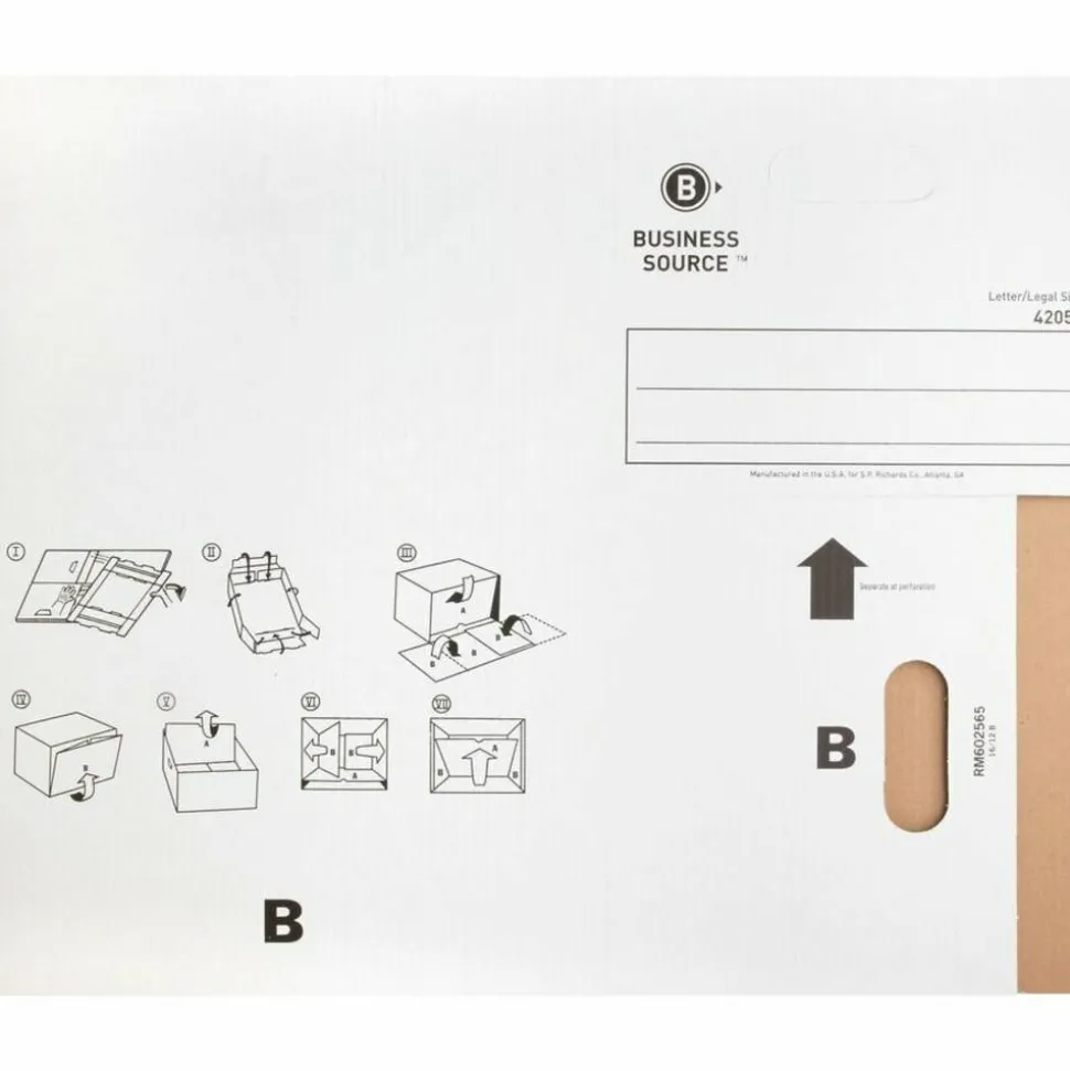 Business Source Economy Storage Box with Lid - External Dimensions: 12"x 15" Depth x 10" - 350 lb - Media Size Supported: Legal, Letter - 42051
