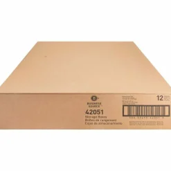 Business Source Economy Storage Box with Lid - External Dimensions: 12"x 15" Depth x 10" - 350 lb - Media Size Supported: Legal, Letter - 42051
