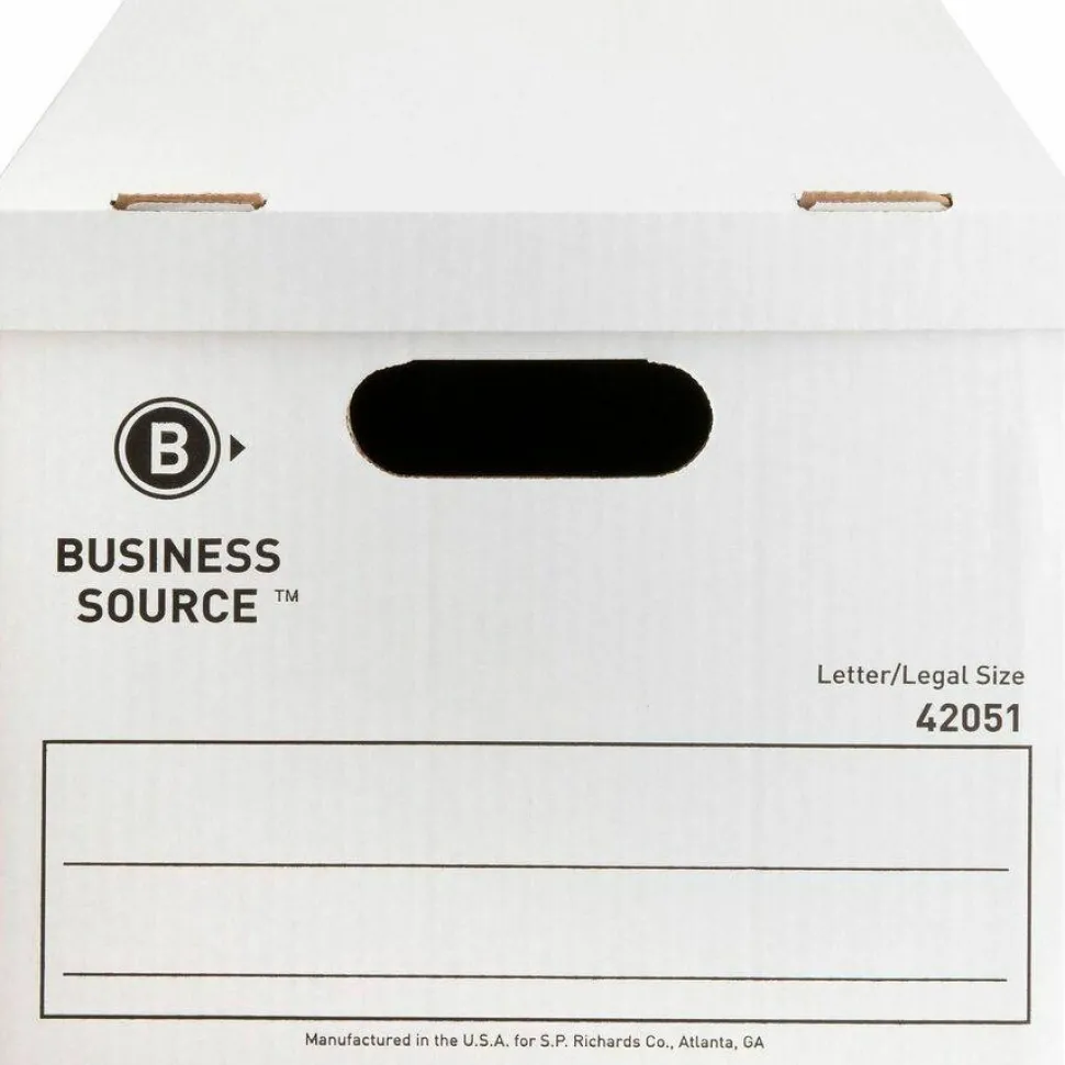Business Source Economy Storage Box with Lid - External Dimensions: 12"x 15" Depth x 10" - 350 lb - Media Size Supported: Legal, Letter - 42051