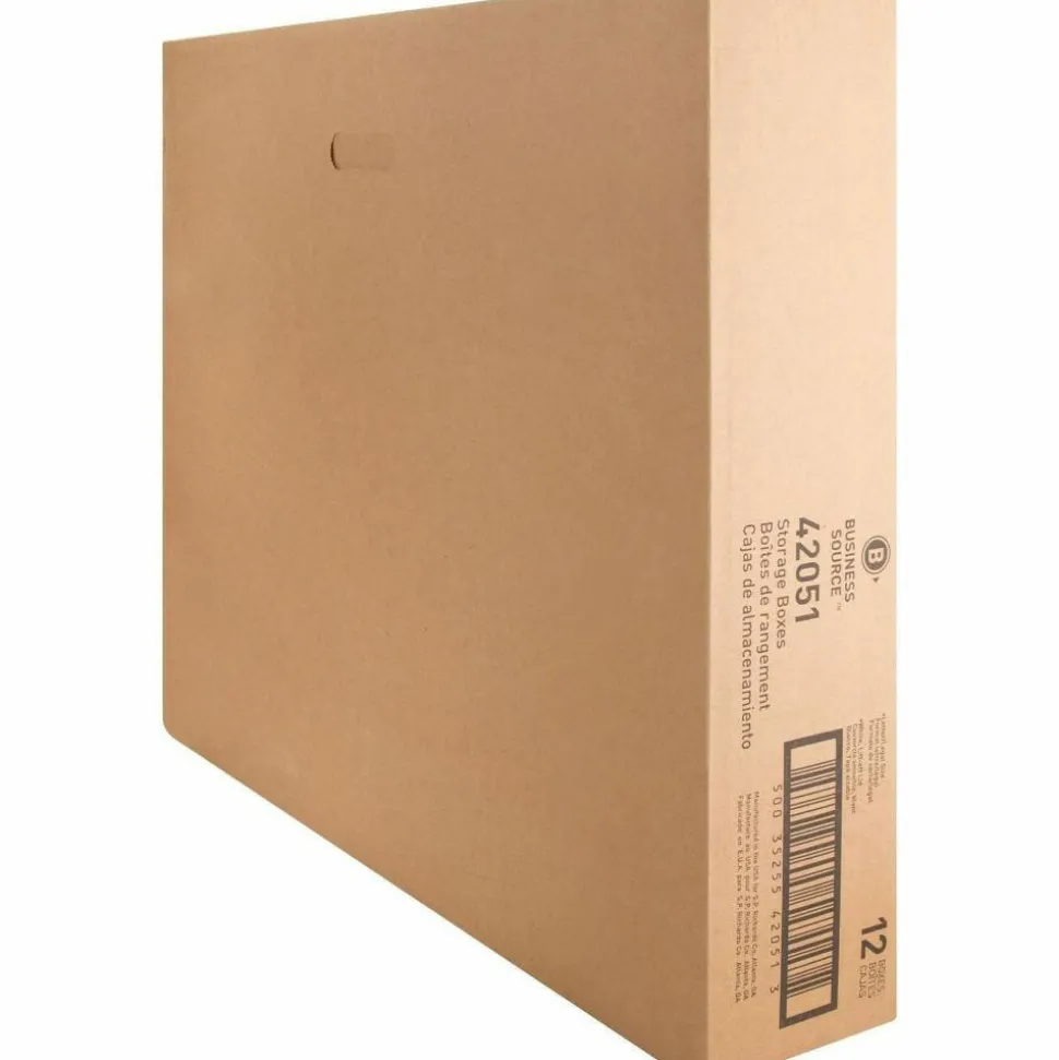 Business Source Economy Storage Box with Lid - External Dimensions: 12"x 15" Depth x 10" - 350 lb - Media Size Supported: Legal, Letter - 42051