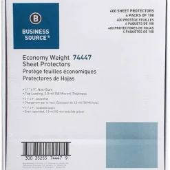 Business Source Economy Weight Sheet Protectors - 11"x9"x 2 mil Thickness - 74447 - 100/Pack