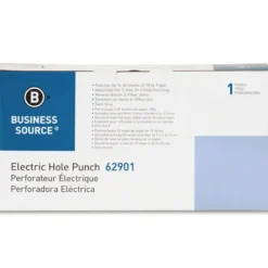 Business Source Electric Adjustable 3-hole Punch - 3 Punch Head(s) - 30 Sheet Capacity - 1/4