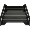 Business Source Front-Load Stackable Letter Tray - Desktop - Stackable - 25% Recycled - Black - Plastic - 1 Each