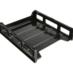 Business Source Front-Load Stackable Letter Tray - Desktop - Stackable - 25% Recycled - Black - Plastic - 1 Each