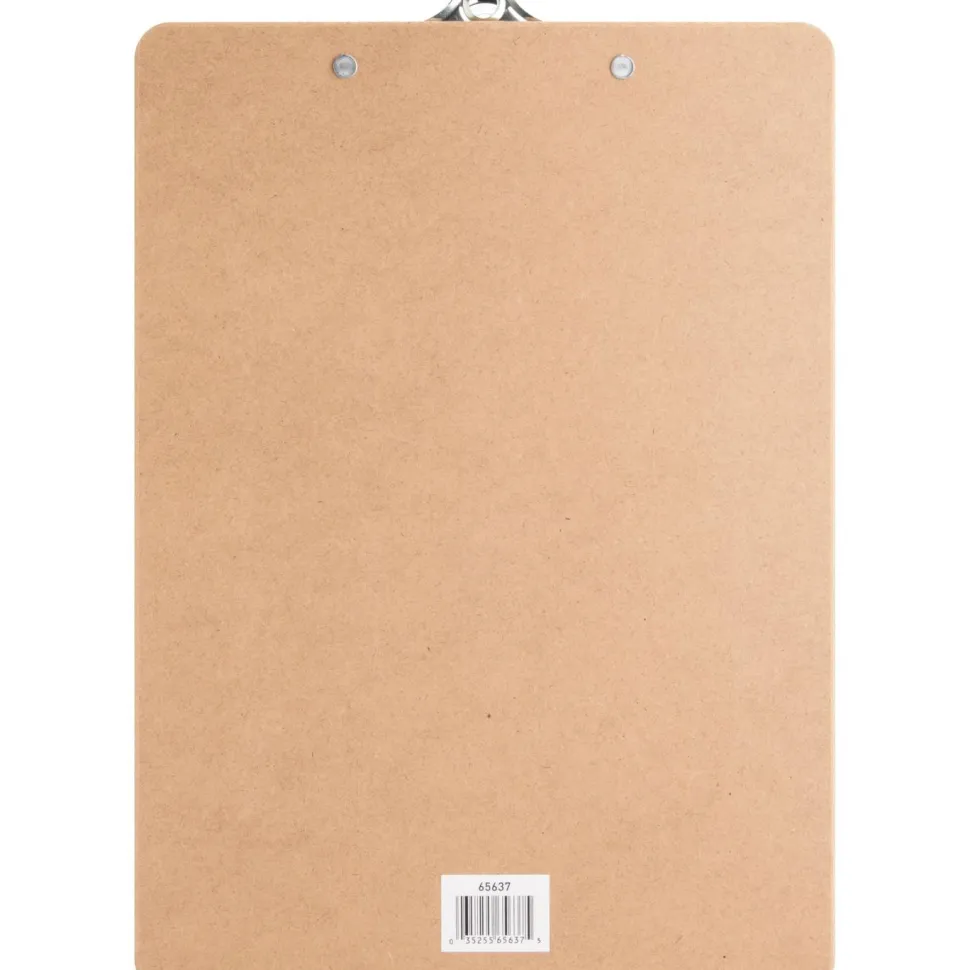 Business Source Hardboard Clipboard - Standard - 9" x 12 1/2" - Hardboard - Brown - 6 / Bundle