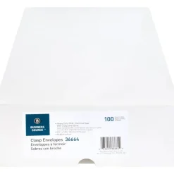 Business Source Heavy-duty Clasp Envelopes - Clasp - #93 - 9 1/2" Width x 12 1/2" Length - 28 lb - Clasp - Kraft - Kraft - 100 / Box