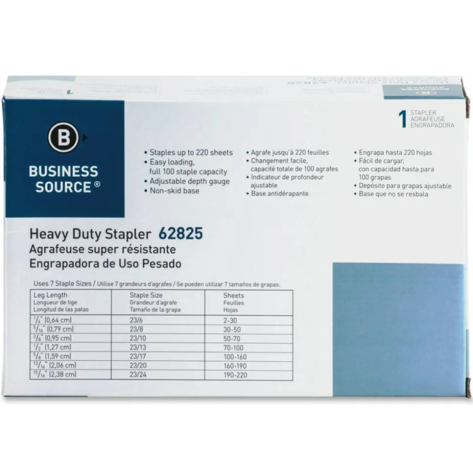 Business Source Heavy-duty Stapler - Staples Upto 220 Sheet