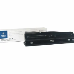 Business Source 3-Hole Adjustable Paper Punch - 3 Punch Head(s) - 11 Sheet Capacity - 1/4