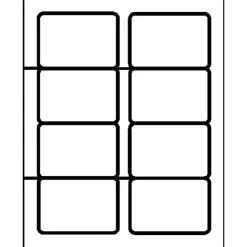 Business Source Laser/Inkjet Name Badge Labels - 2 1/3"x 3 3/8" - Rectangle - Laser, Inkjet - White - 8 / Sheet - Self-adhesive, Jam-free - 400 / Pack