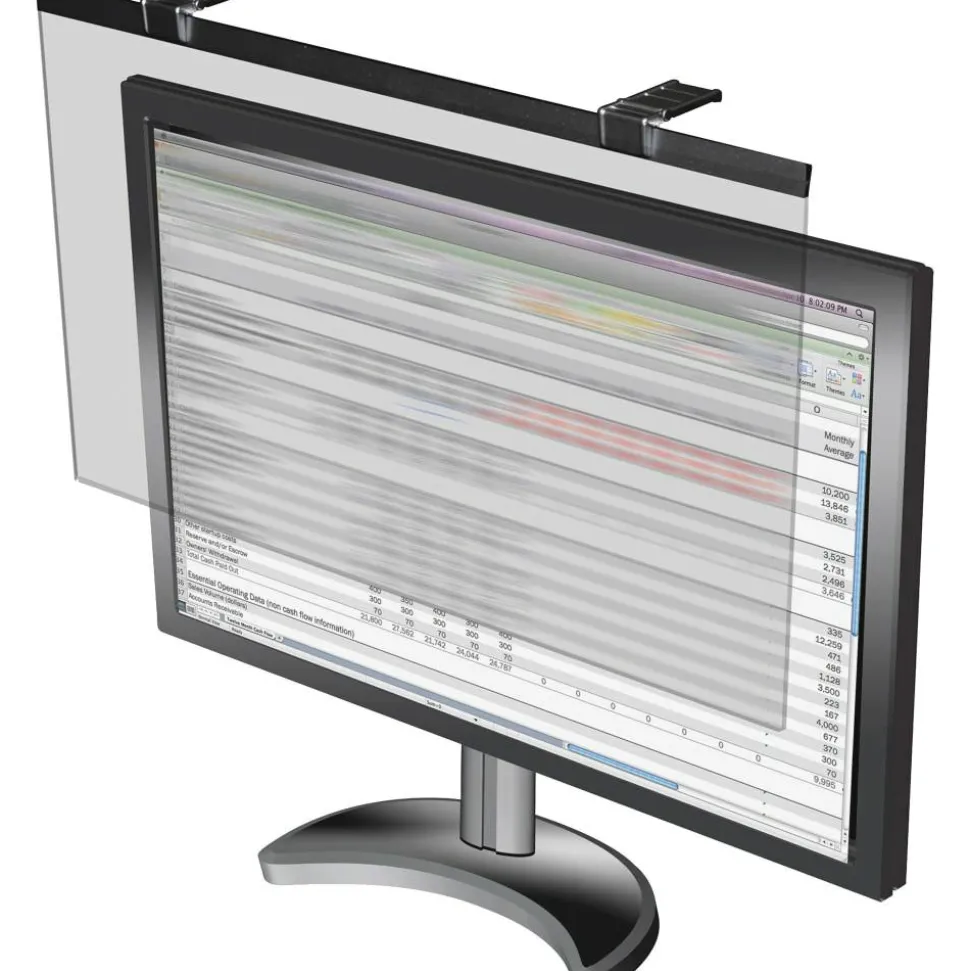 Business Source LCD Monitor Privacy Filter Black - For 22" , 21.5" Widescreen LCD Monitor - 16:10 - Acrylic - Anti-glare - 1 Each
