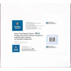 Business Source Letter Report Cover - 1/2" Folder Capacity - 8 1/2" x 11" - 100 Sheets Capacity - 3x Prong Fastener(s) - Black - 25/Box - 78512