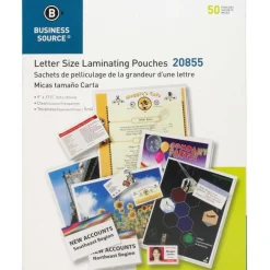 Business Source Letter Size Laminating Pouches - Letter 8.50