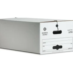 Business Source Light Duty Legal Size Storage Box - External Dimensions: 15"x 24" Depth x 10" - Media Size Supported: Legal - 26750