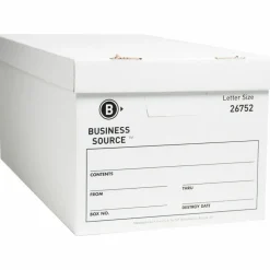 Business Source Light-Duty Storage Boxes With Lift-Off Lids, Letter Size, 12
