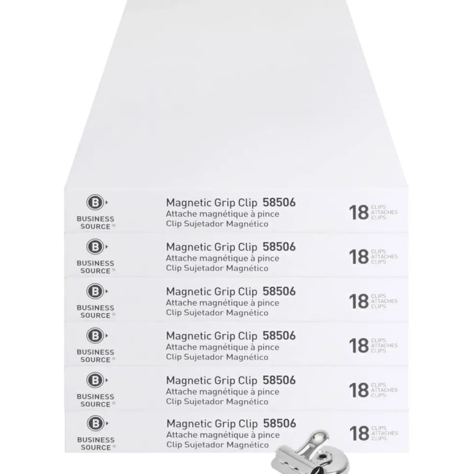 Business Source Magnetic Grip Clips Pack