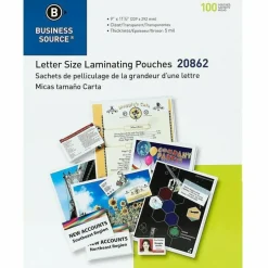 Business Source 5 mil Letter-size Laminating Pouches - Letter 8.50