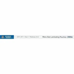 Business Source 5 mil Menu-size Laminating Pouches - 12.13"x 18"x5 mil Thickness - 20856, 12/Pack