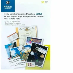 Business Source 5 mil Menu-size Laminating Pouches - 12.13