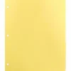 Business Source Mylar-reinforced Plain Tab Indexes - 5 Write-on Tab(s) - 8.5" Dividerx 11" Divider - Letter - 3 Hole Punched - Canary Tab(s) - 36/Box